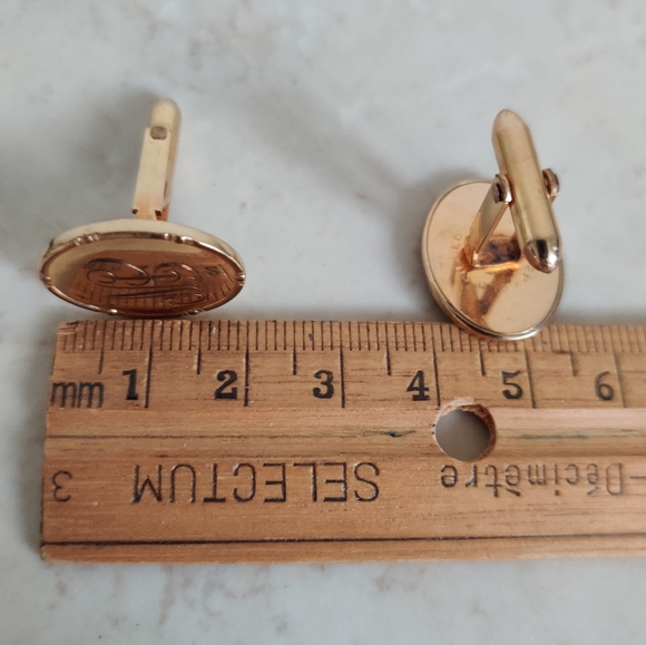 Vintage Elegant Monogram 12K Gold Filled Cufflinks - Picture 4 of 7